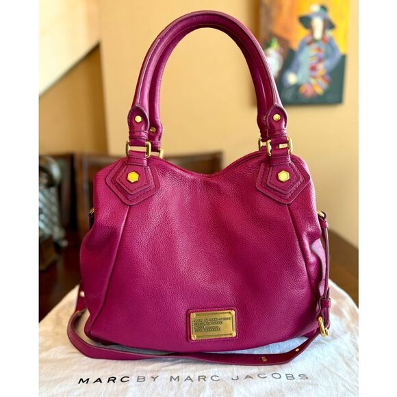 MARC by MARC JACOBS - Classic Q Fran Satchel/Shoulder Bag/Magenta Pebble Leather - Picture 2 of 16